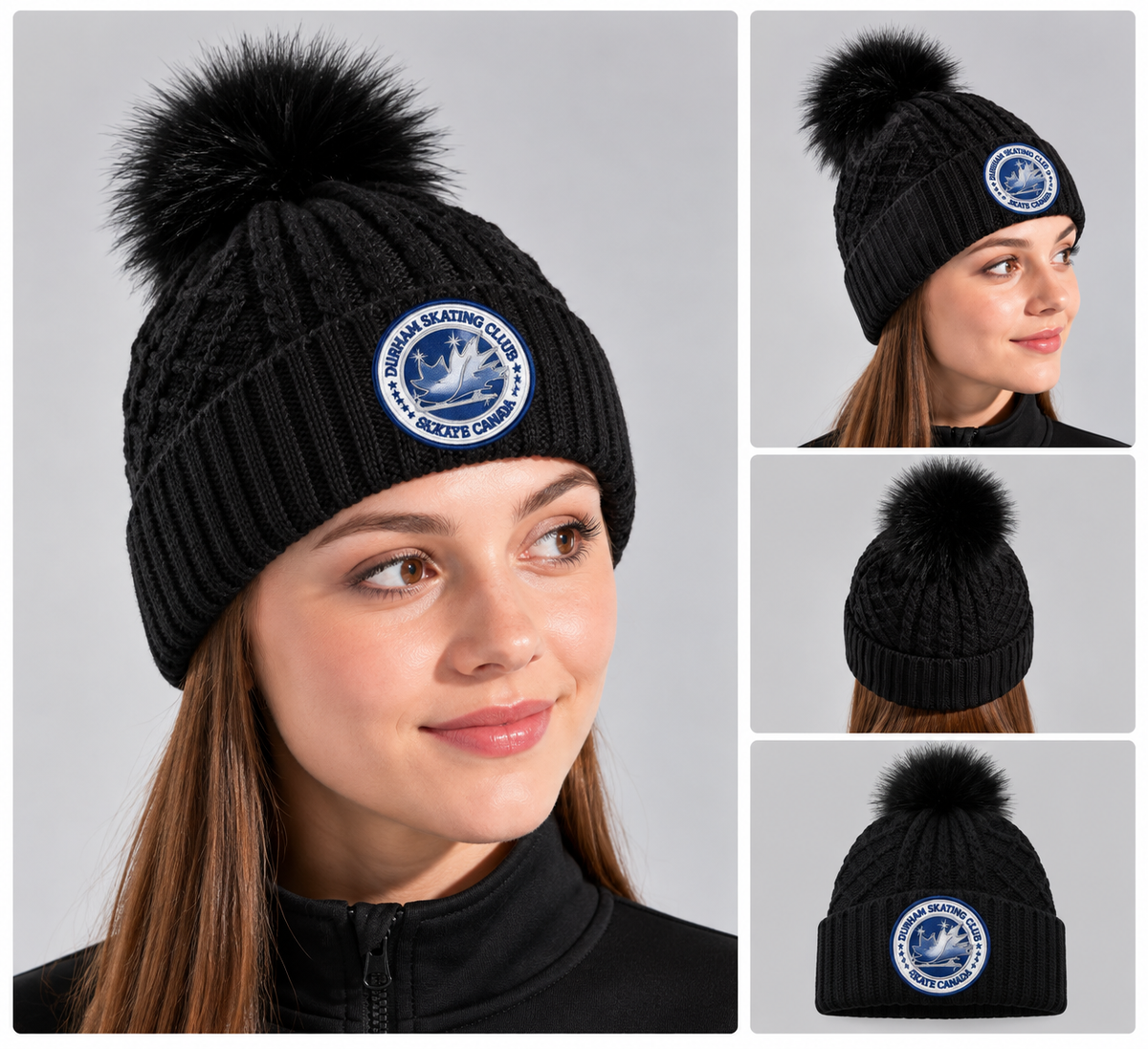 Durham Skating Club – Embroidered Pom-Pom Beanie