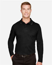 Devon & Jones DG20L Men's CrownLux Performance® Plaited Long Sleeve Polo