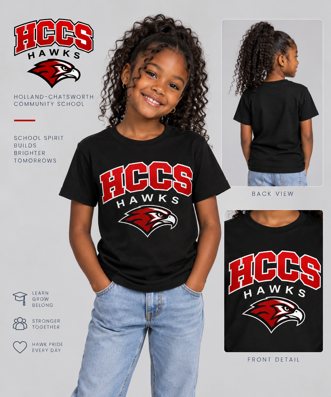 HCCS Hawks Printed Youth T-Shirt