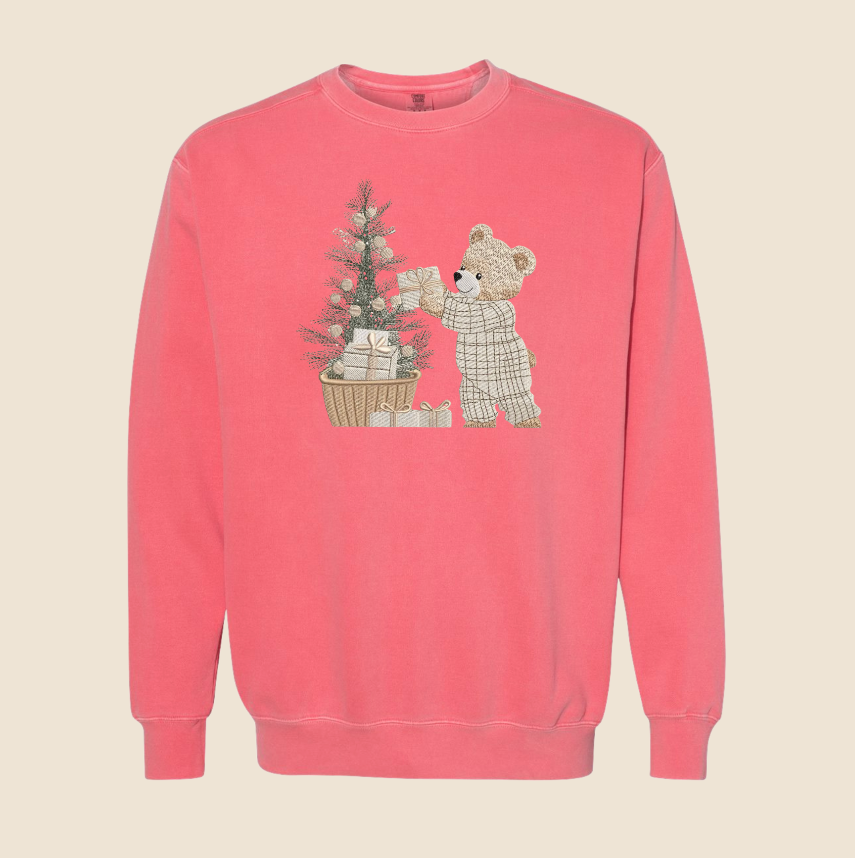 Embroidered Cozy Christmas Bear Sweatshirt – Premium Holiday Gift