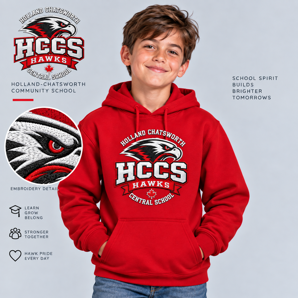 HCCS Hawks Youth Pullover Hoodie