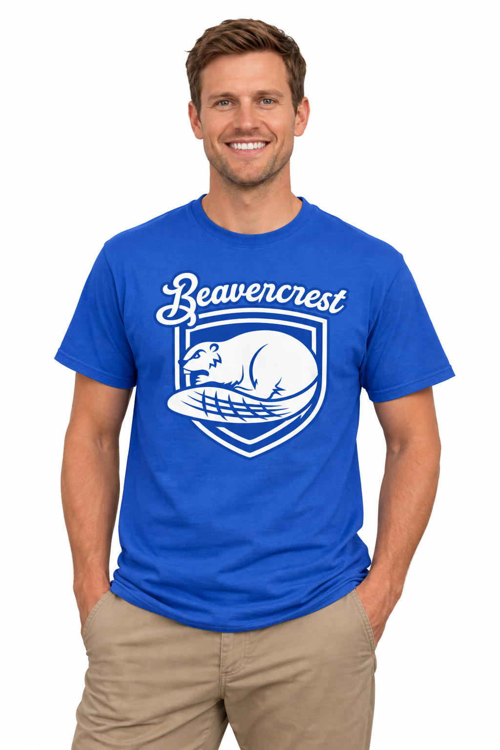 Beavercrest School Adult T-Shirt – Classic Blue