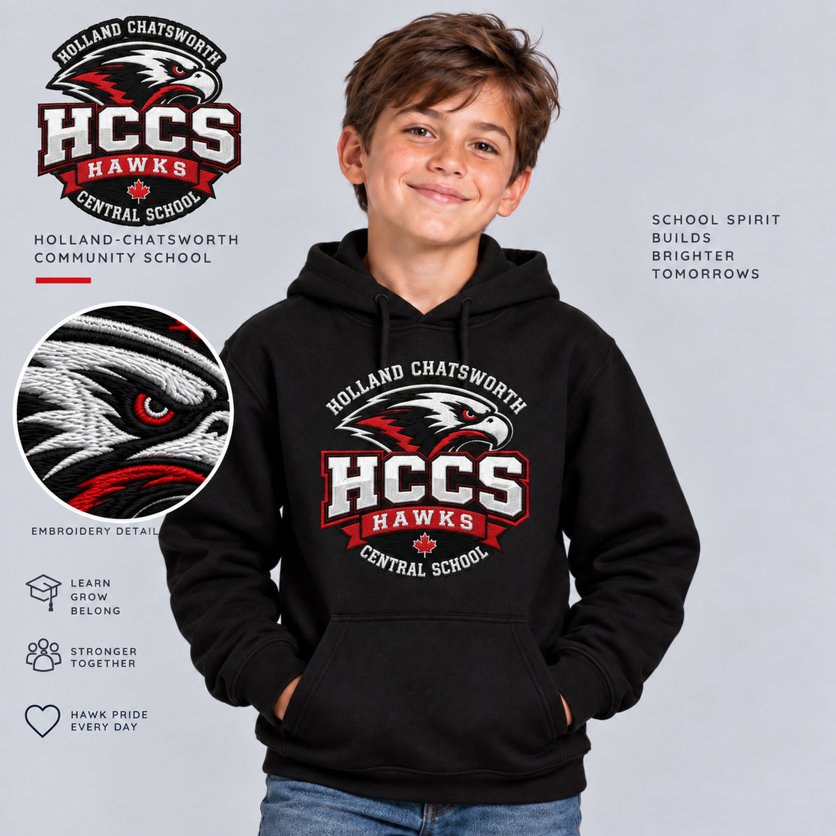 HCCS Hawks Youth Pullover Hoodie
