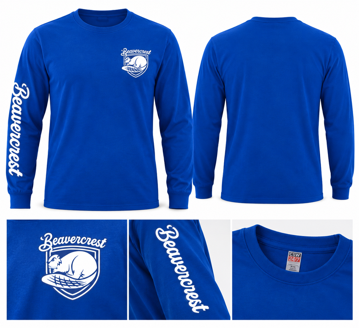 Beavercrest Youth Long Sleeve – Crest & Sleeve Print