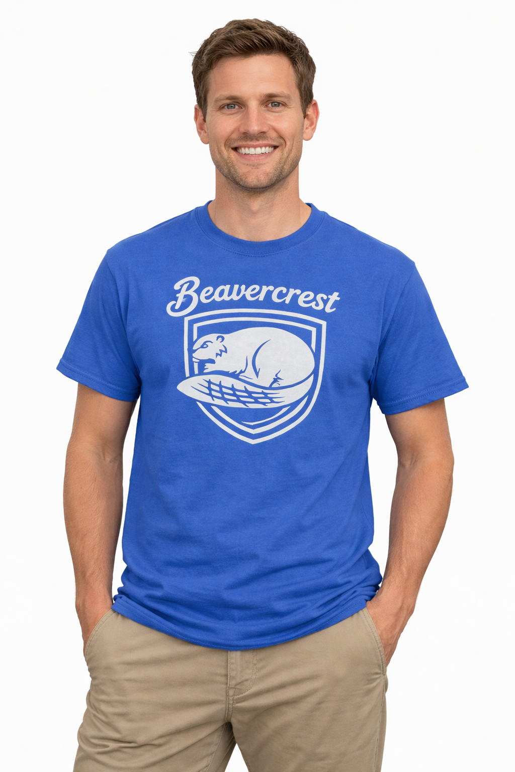 Beavercrest School Adult T-Shirt – Classic Blue