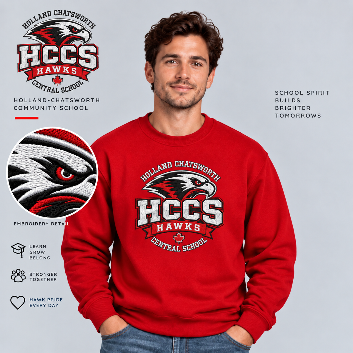 HCCS Hawks Adult Crewneck Sweatshirt
