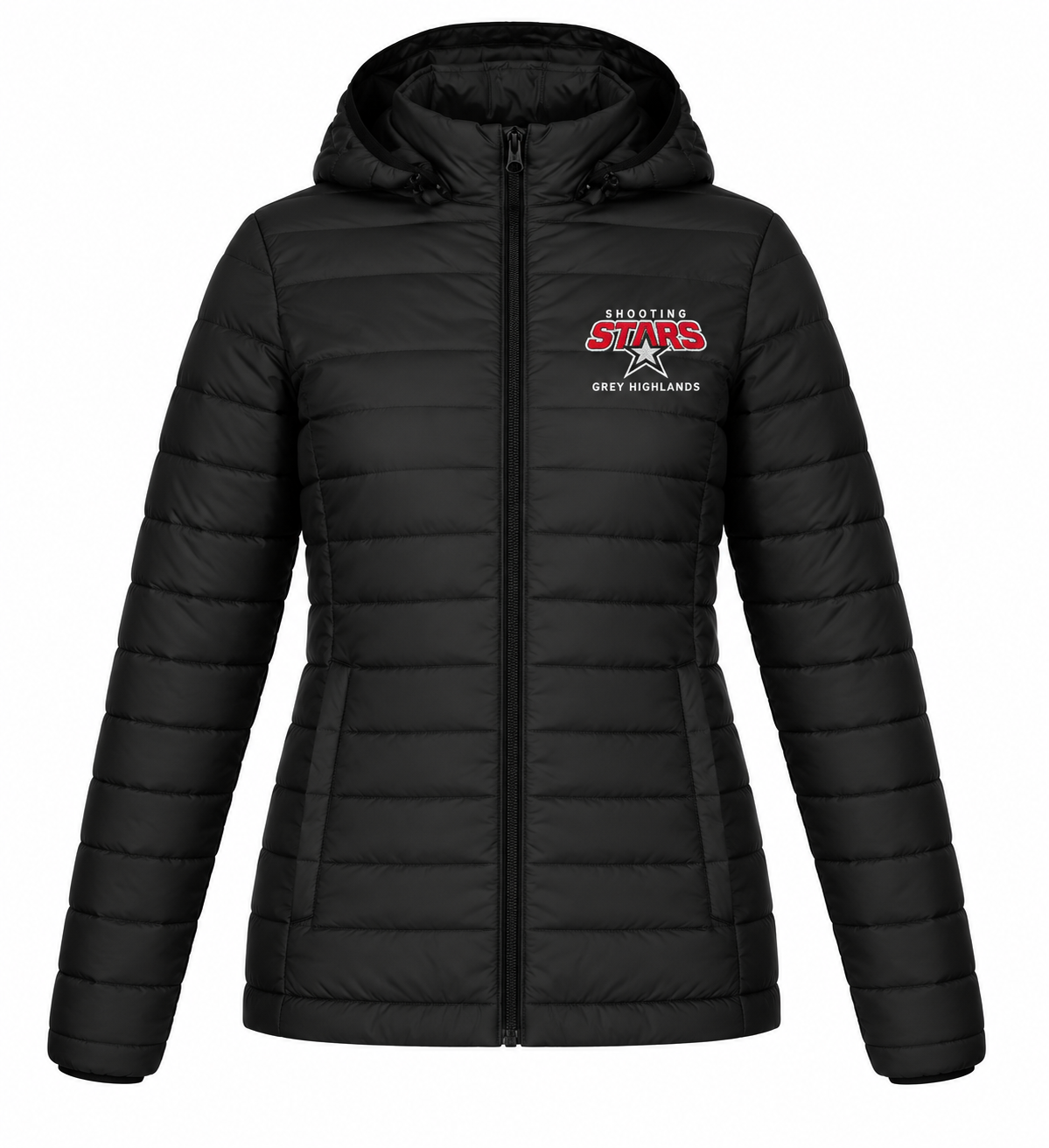 Shooting Stars Grey Highlands Women’s Puffer Jacket – Black