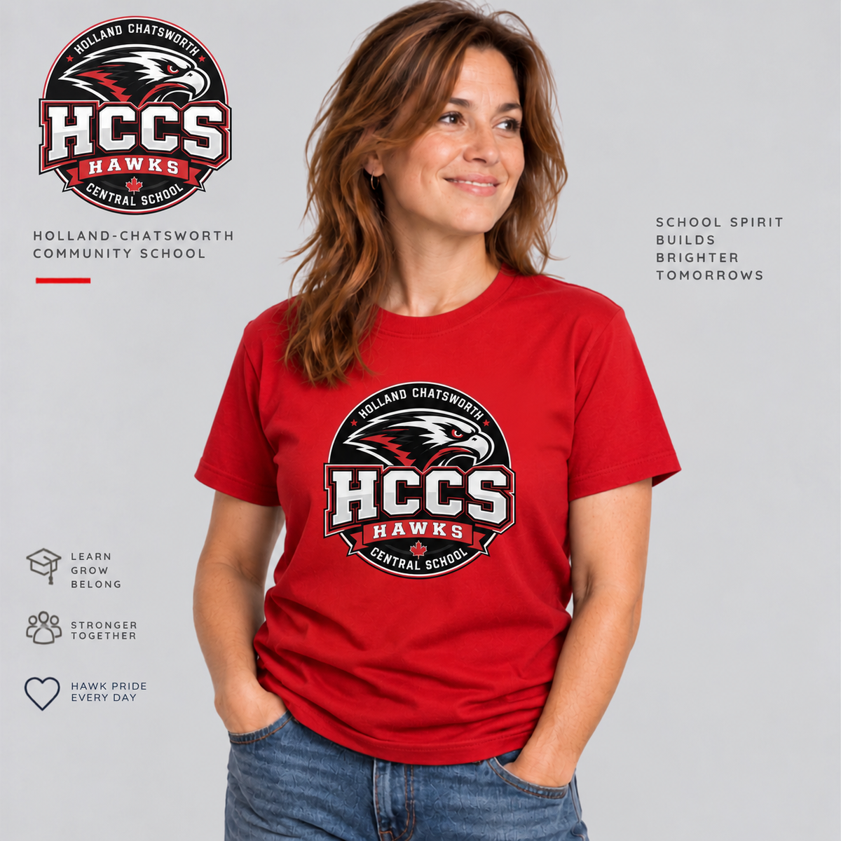 HCCS Hawks Printed Adult T-Shirt
