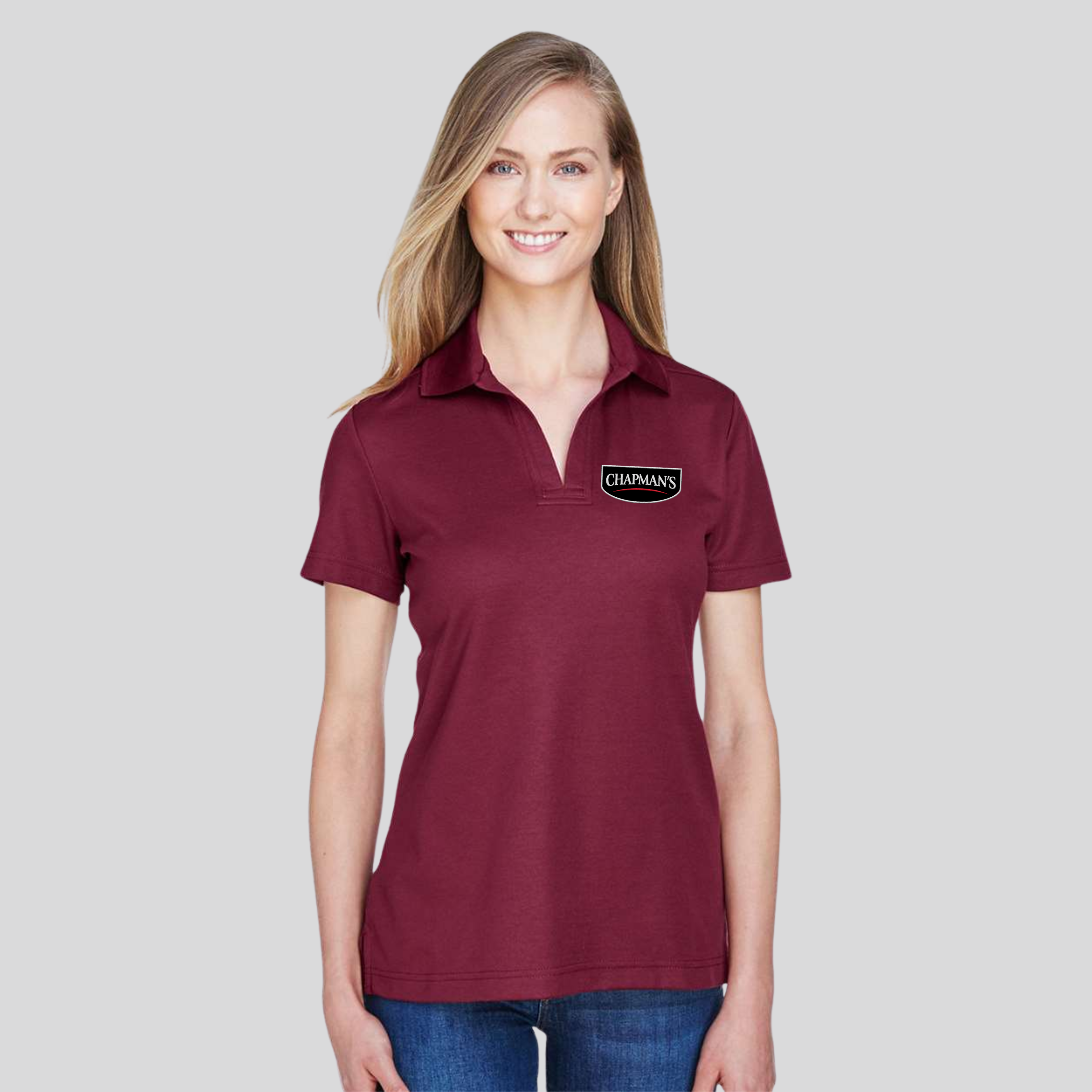 Chapman’s Women’s Polo T-Shirt — Burgundy