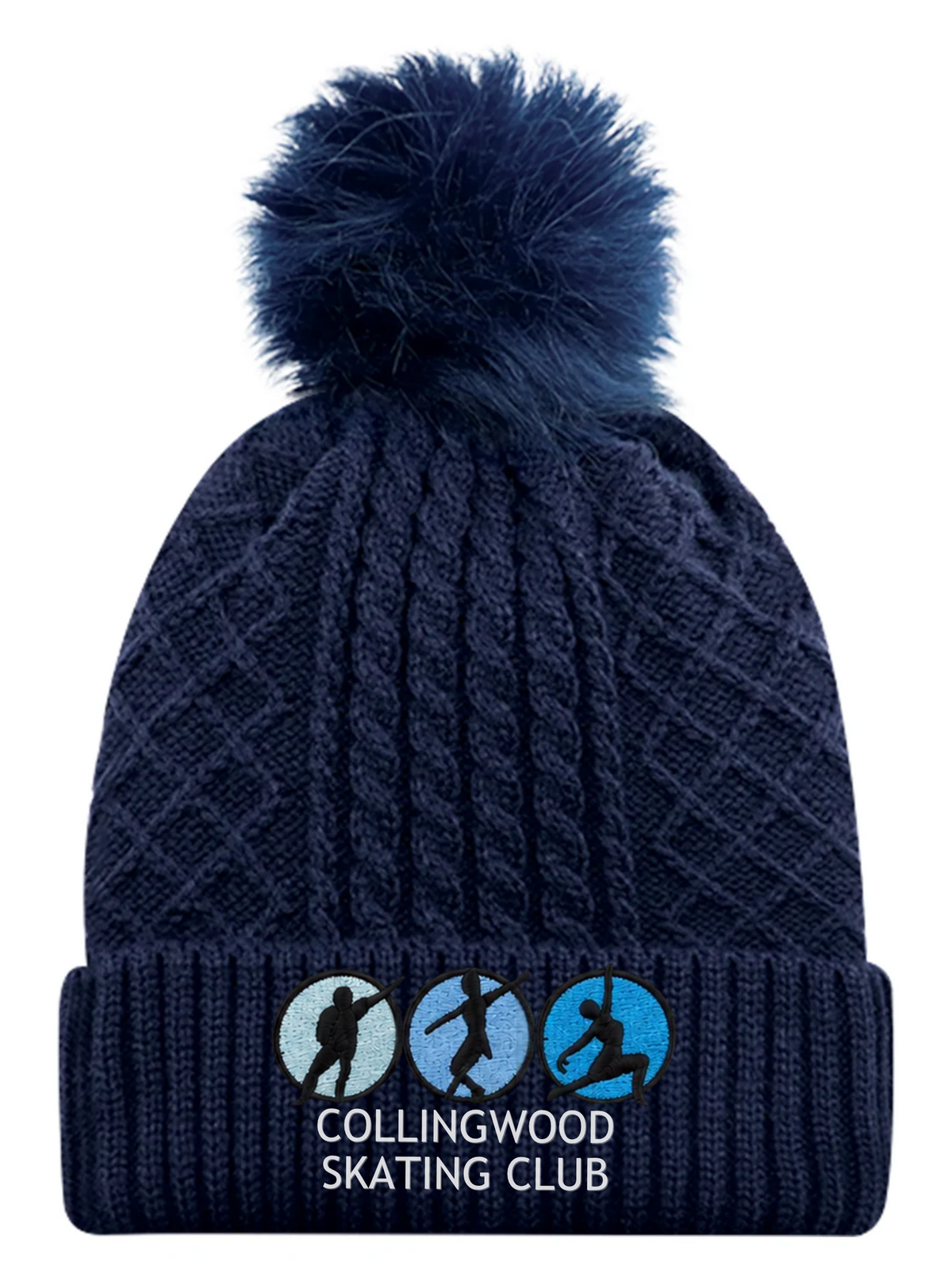 Collingwood Skating Club – Embroidered Pom-Pom Beanie