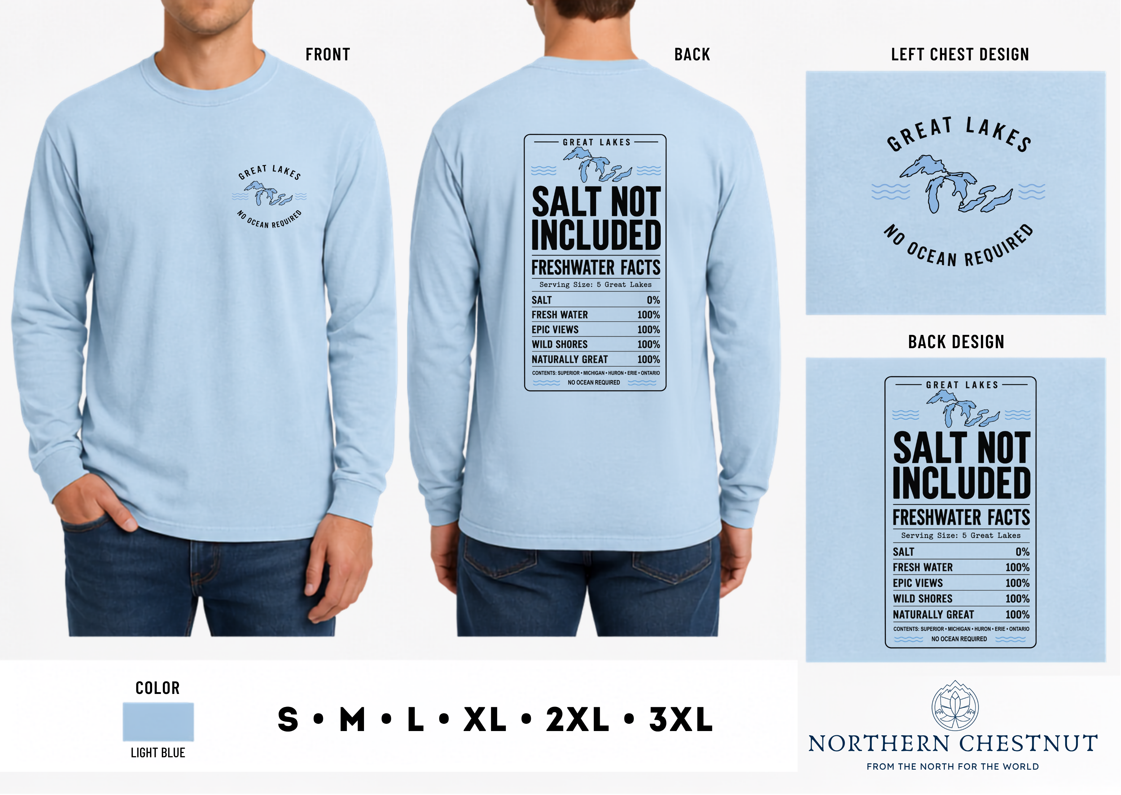 Great Lakes “No Ocean Required” Long Sleeve T-Shirt