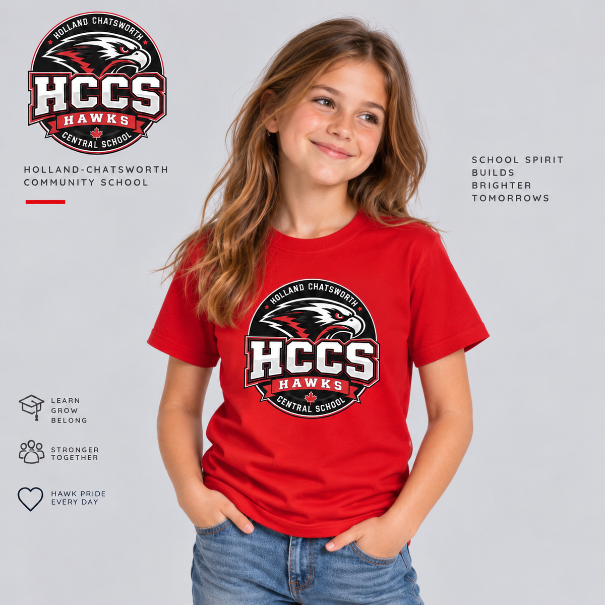 HCCS Hawks Printed Youth T-Shirt