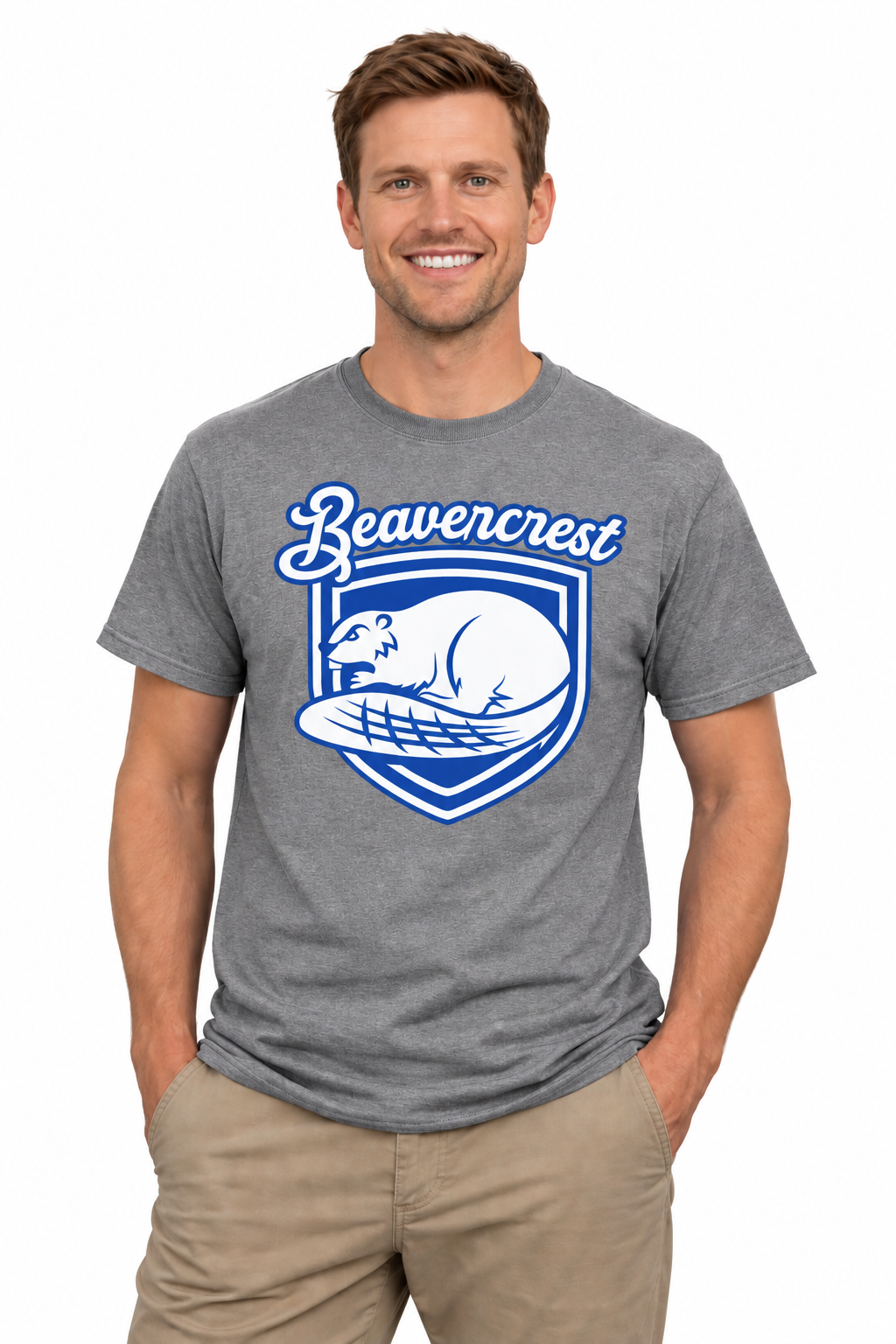 Beavercrest School Adult T-Shirt – Classic Blue