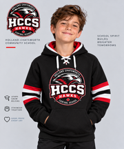HCCS Hawks Youth Lace-Up Hoodie