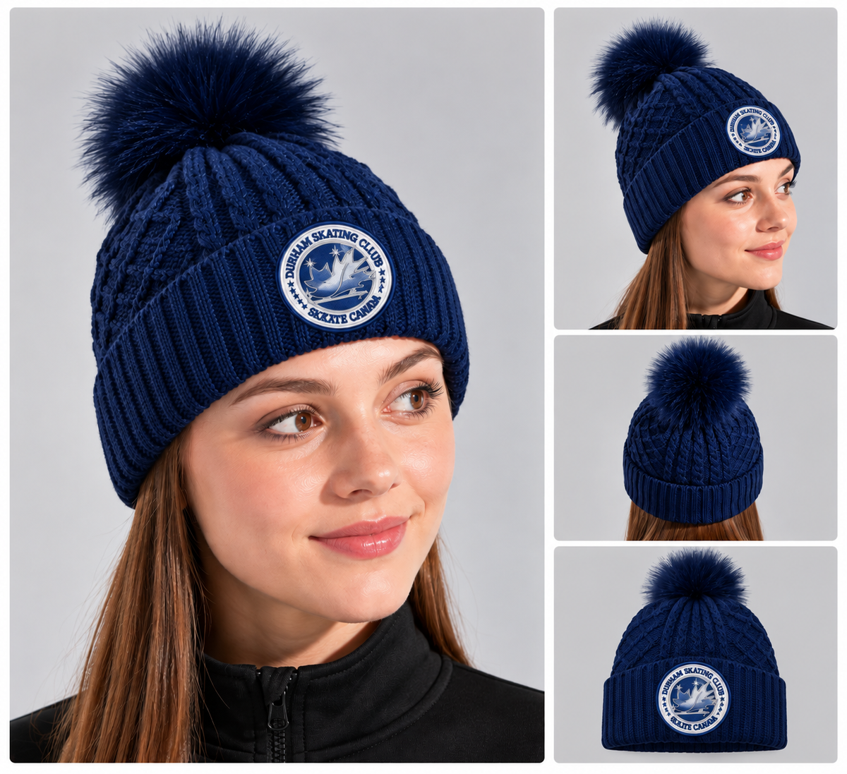 Durham Skating Club – Embroidered Pom-Pom Beanie