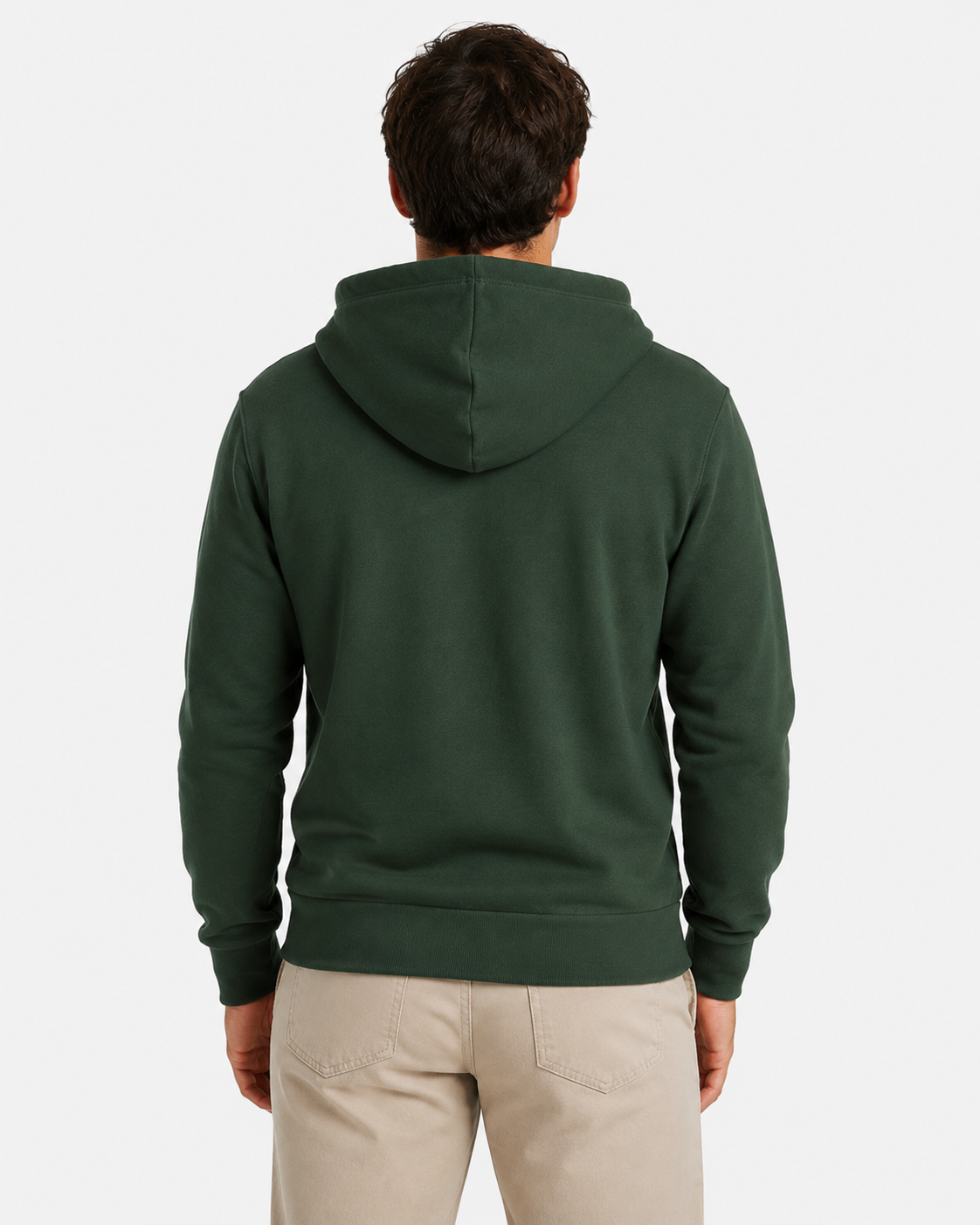Sudadera con capucha de algodón orgánico con cremallera completa