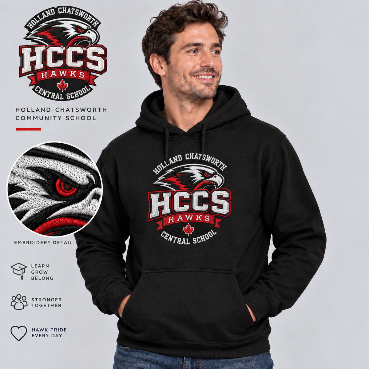 HCCS Hawks Adult Pullover Hoodie