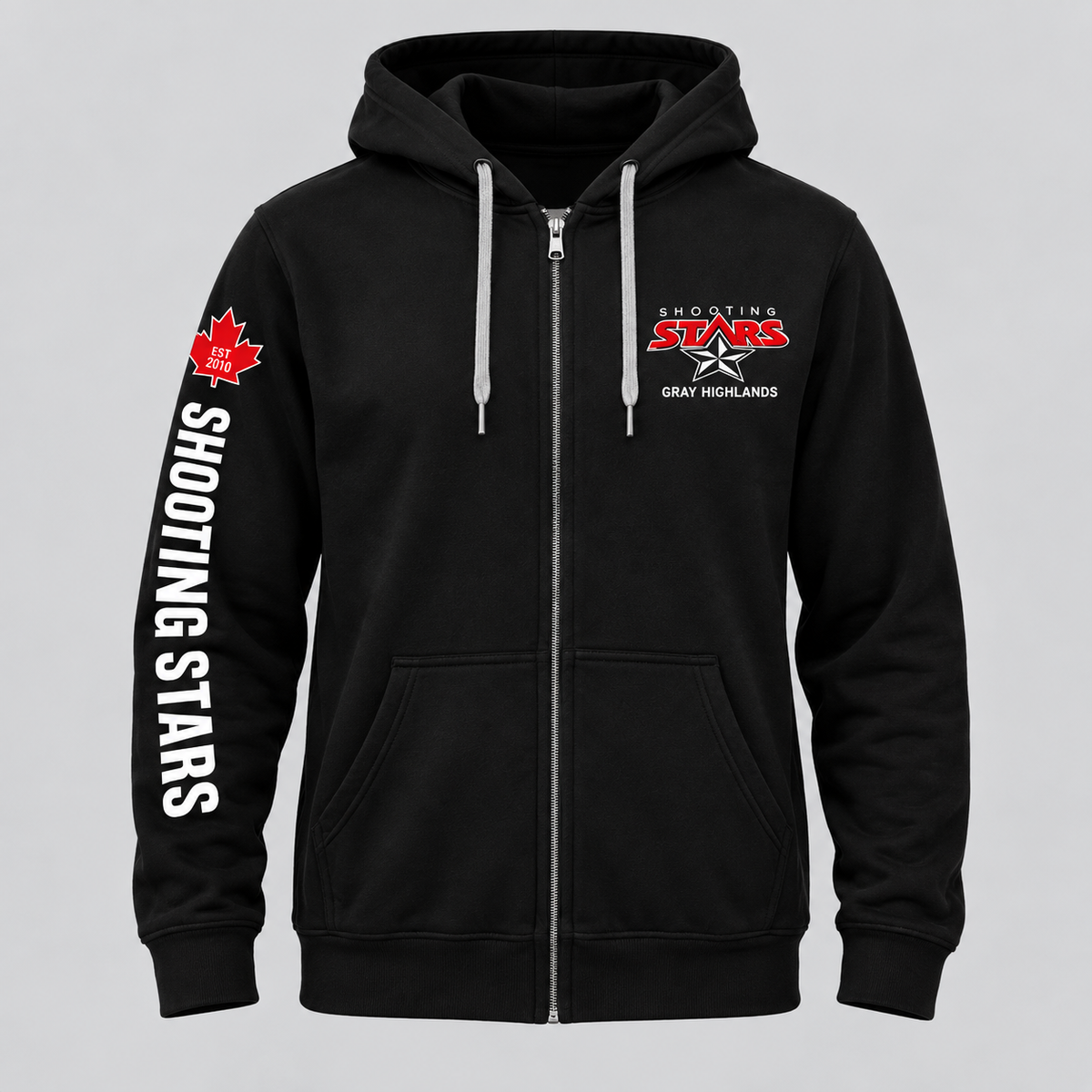 Shooting Stars Grey Highlands Full-Zip Team Hoodie – Black