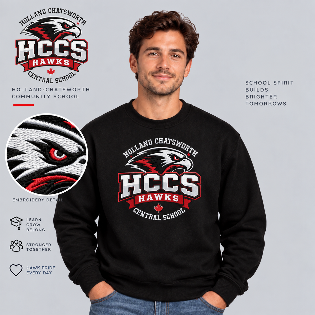 HCCS Hawks Adult Crewneck Sweatshirt
