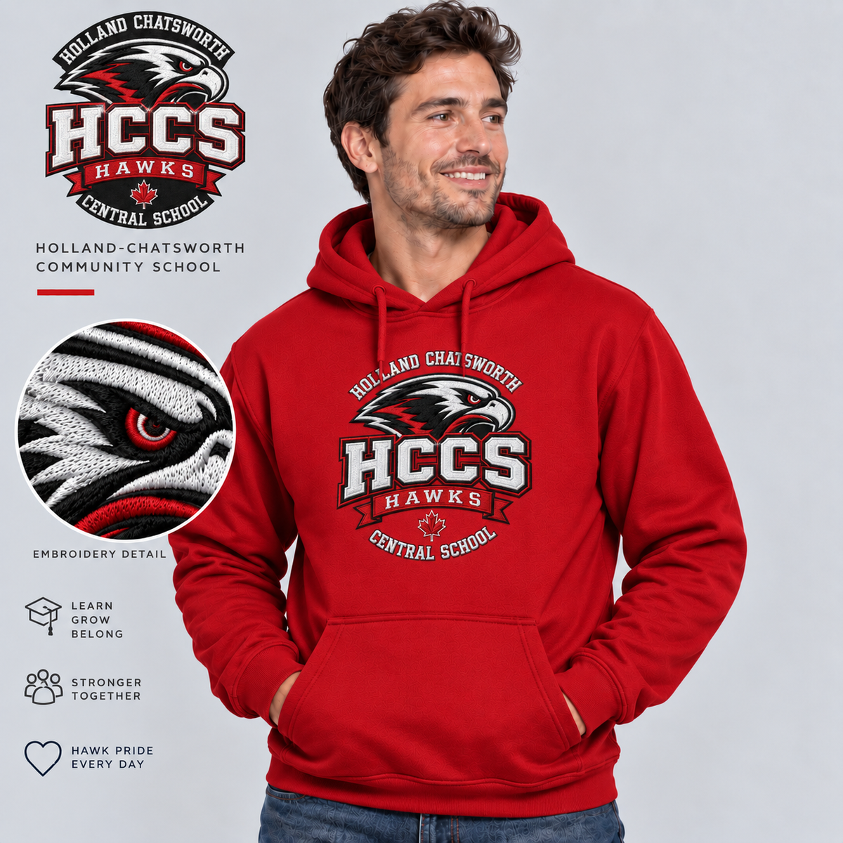 HCCS Hawks Adult Pullover Hoodie