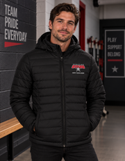 Shooting Stars Grey Highlands Men’s Hooded Puffer Jacket – Black