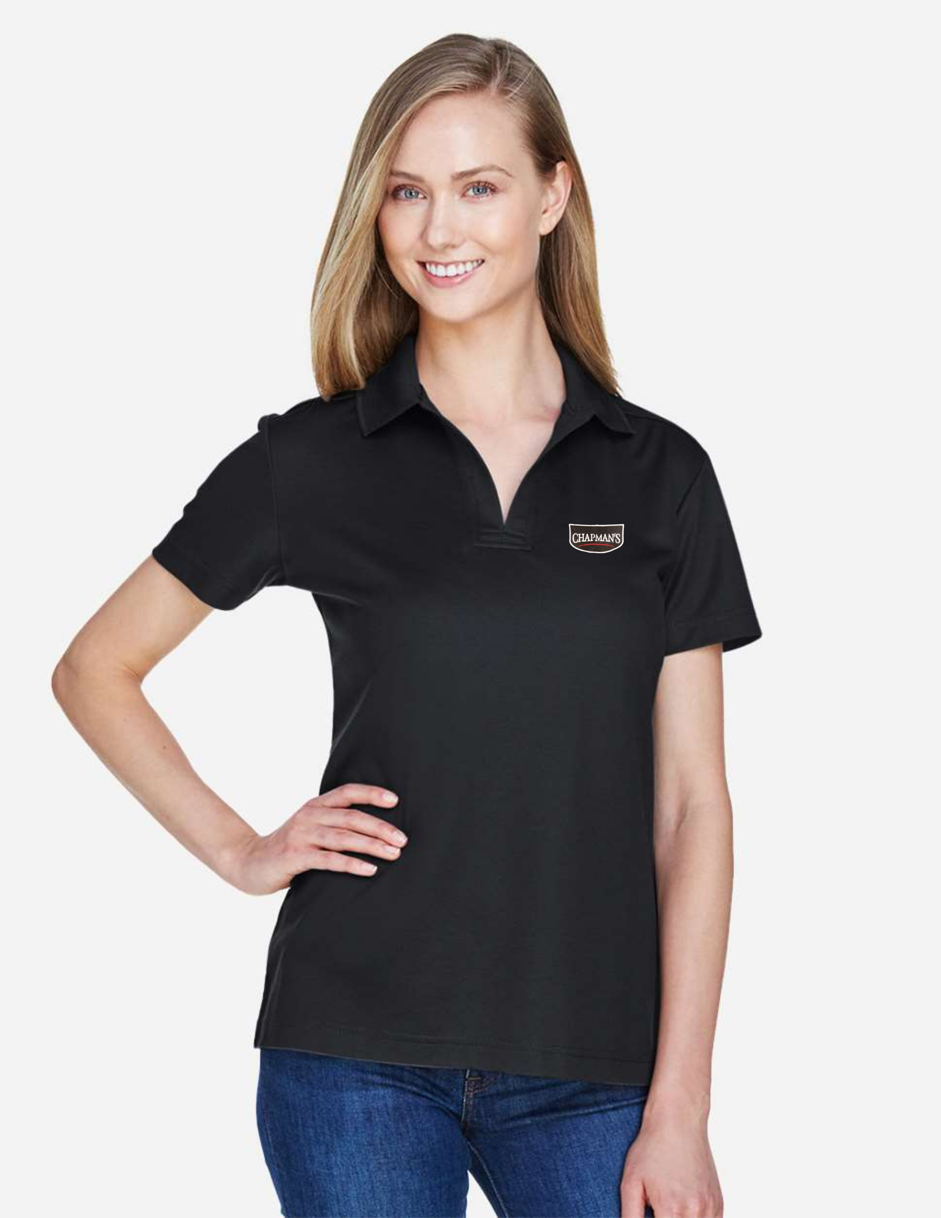 Chapman’s Women’s Polo T-Shirt — Black