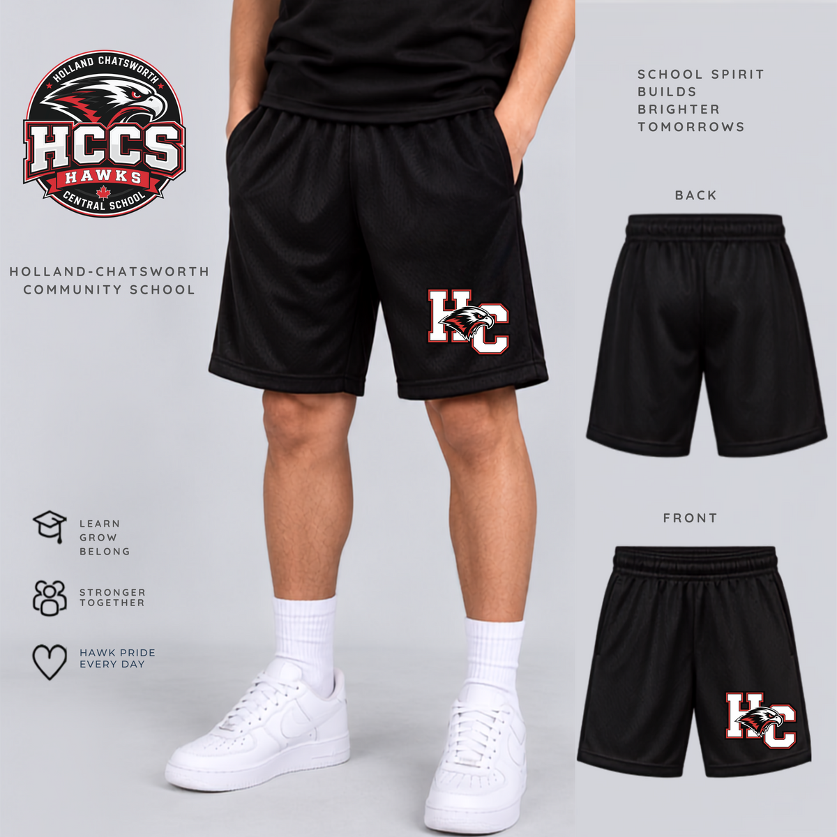 HCCS Hawks Youth Printed Shorts