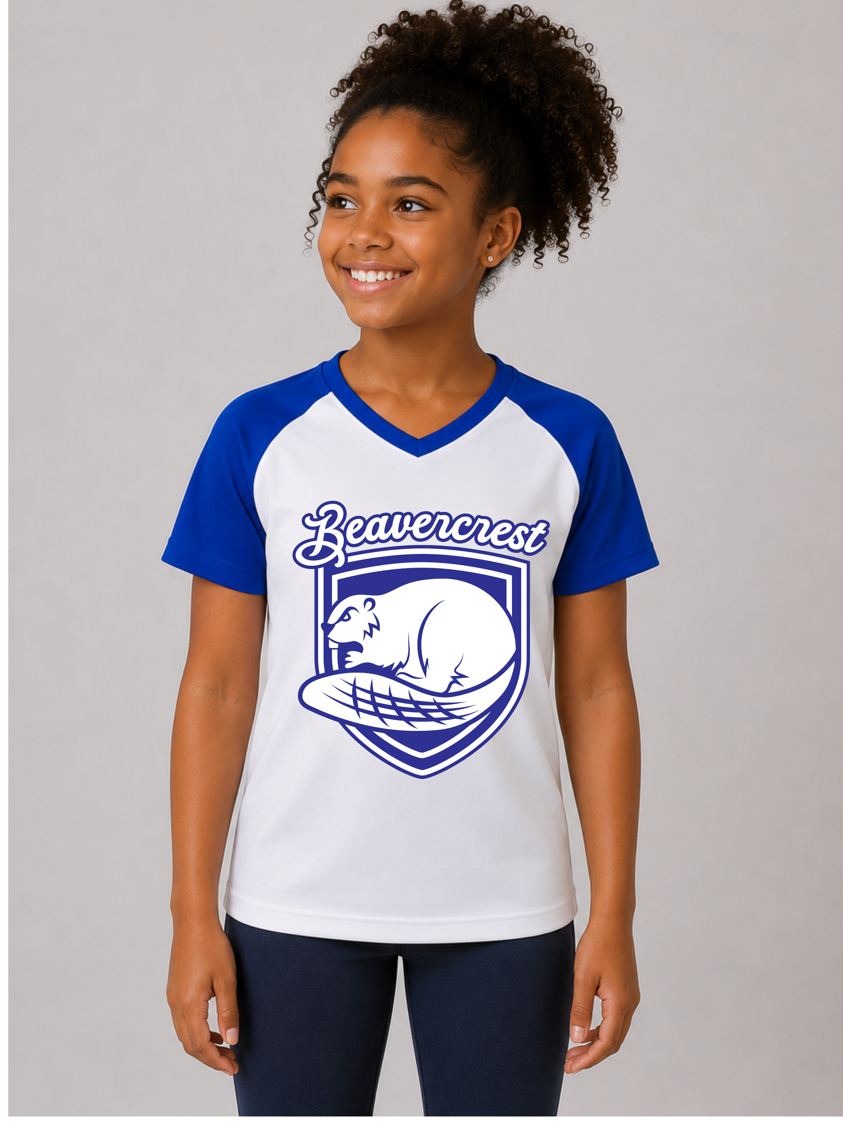 Beavercrest Youth Performance Shirt –  White / Royal