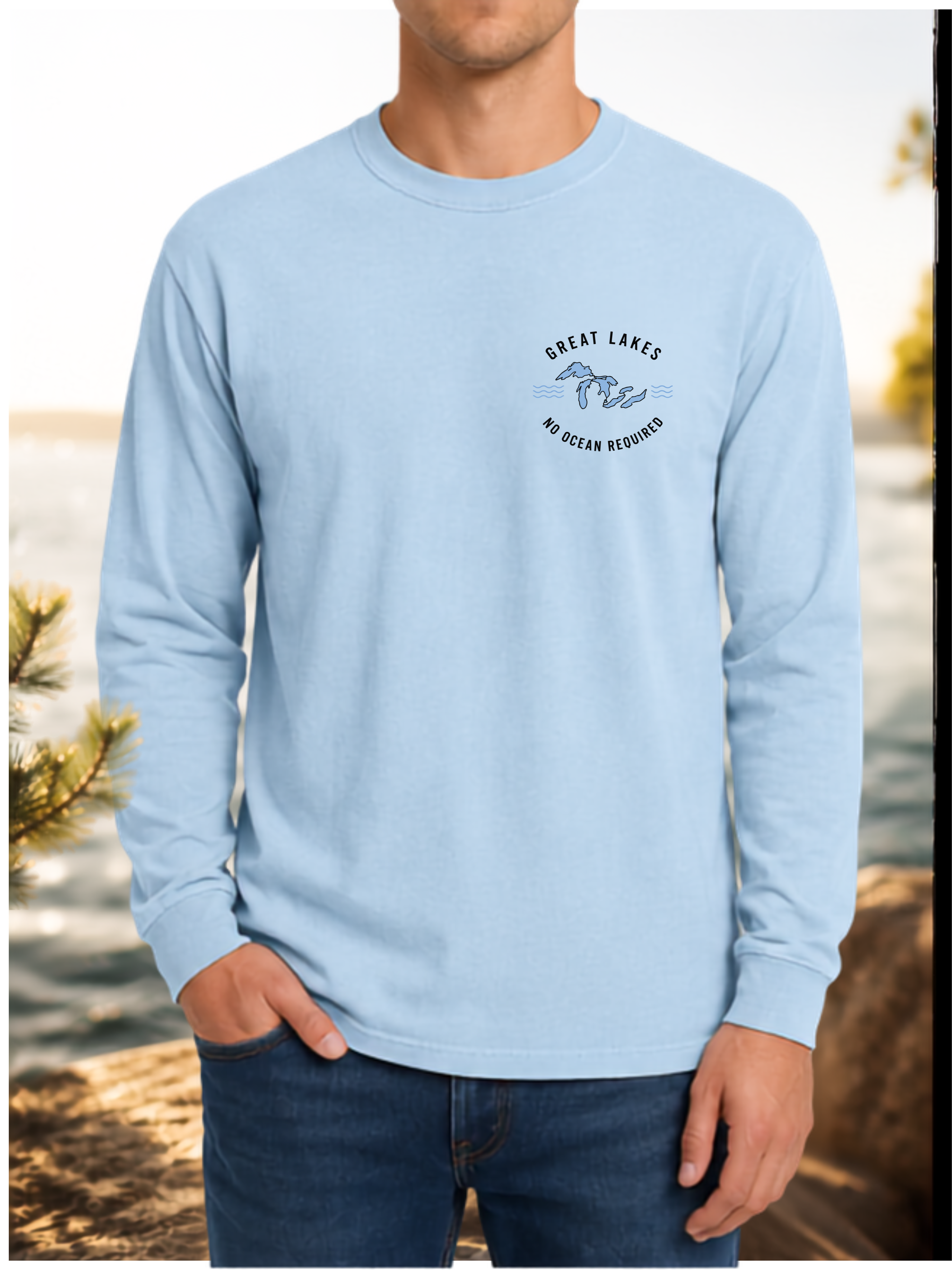 Great Lakes “No Ocean Required” Long Sleeve T-Shirt