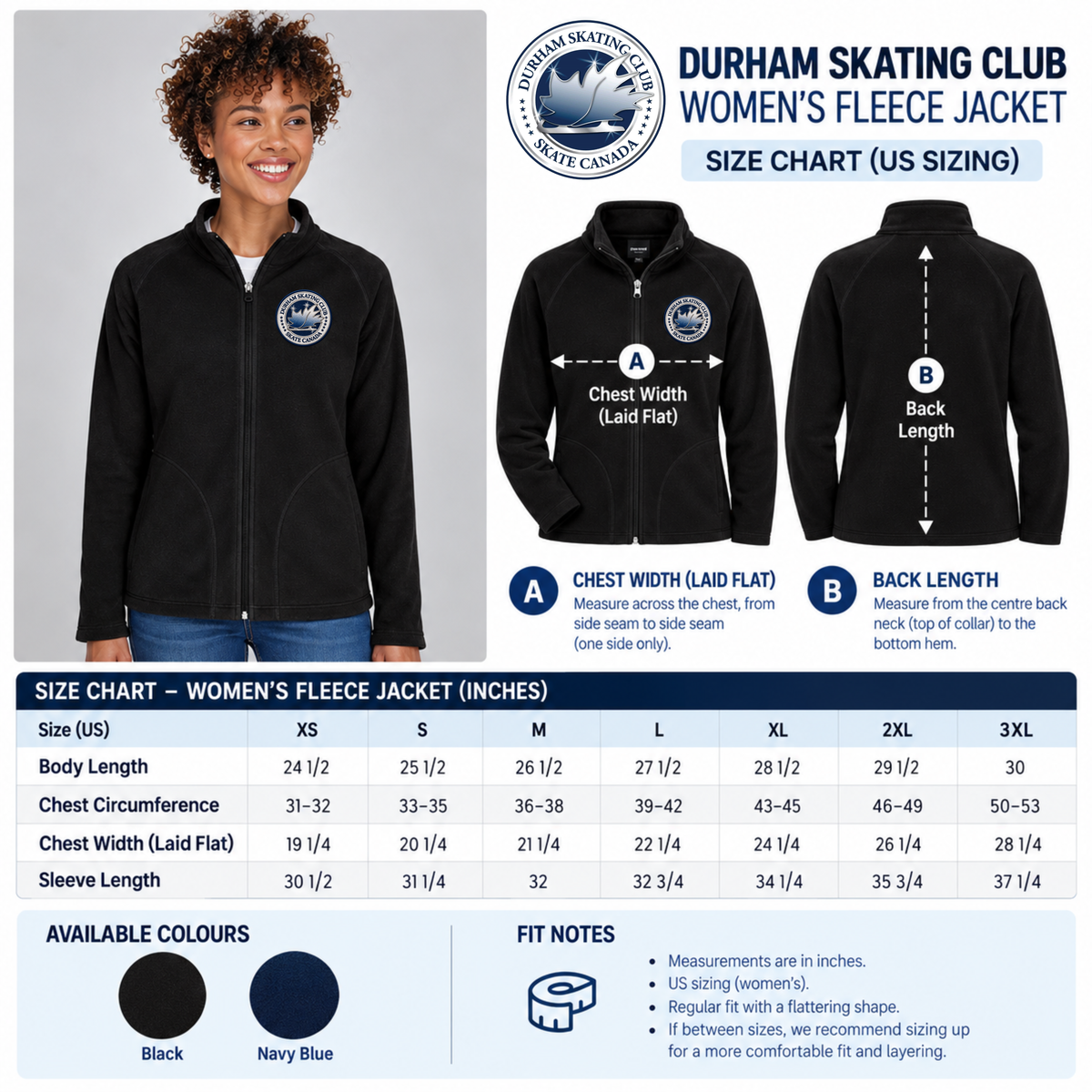 Durham Skating Club – Ladies’ Microfleece Jacket