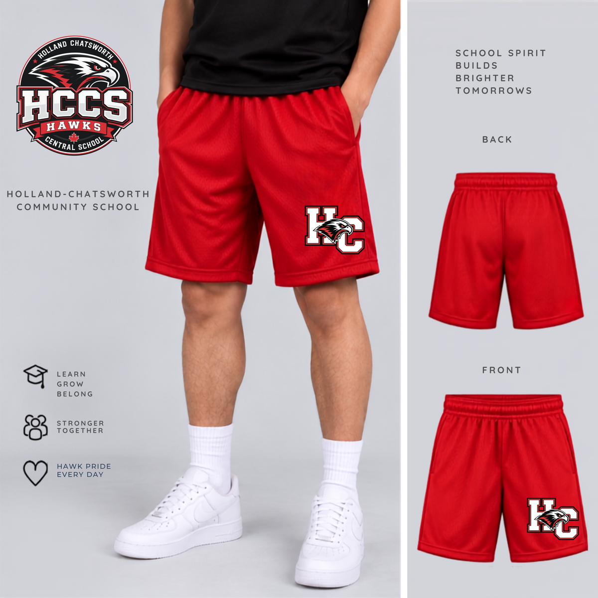 HCCS Hawks Youth Printed Shorts