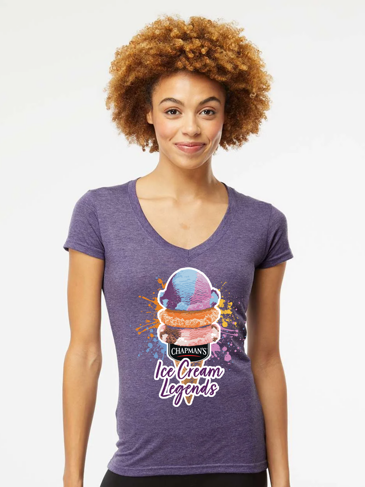 Chapman’s Ice Cream Legends Colour Splash – Women’s V-Neck T-Shirt