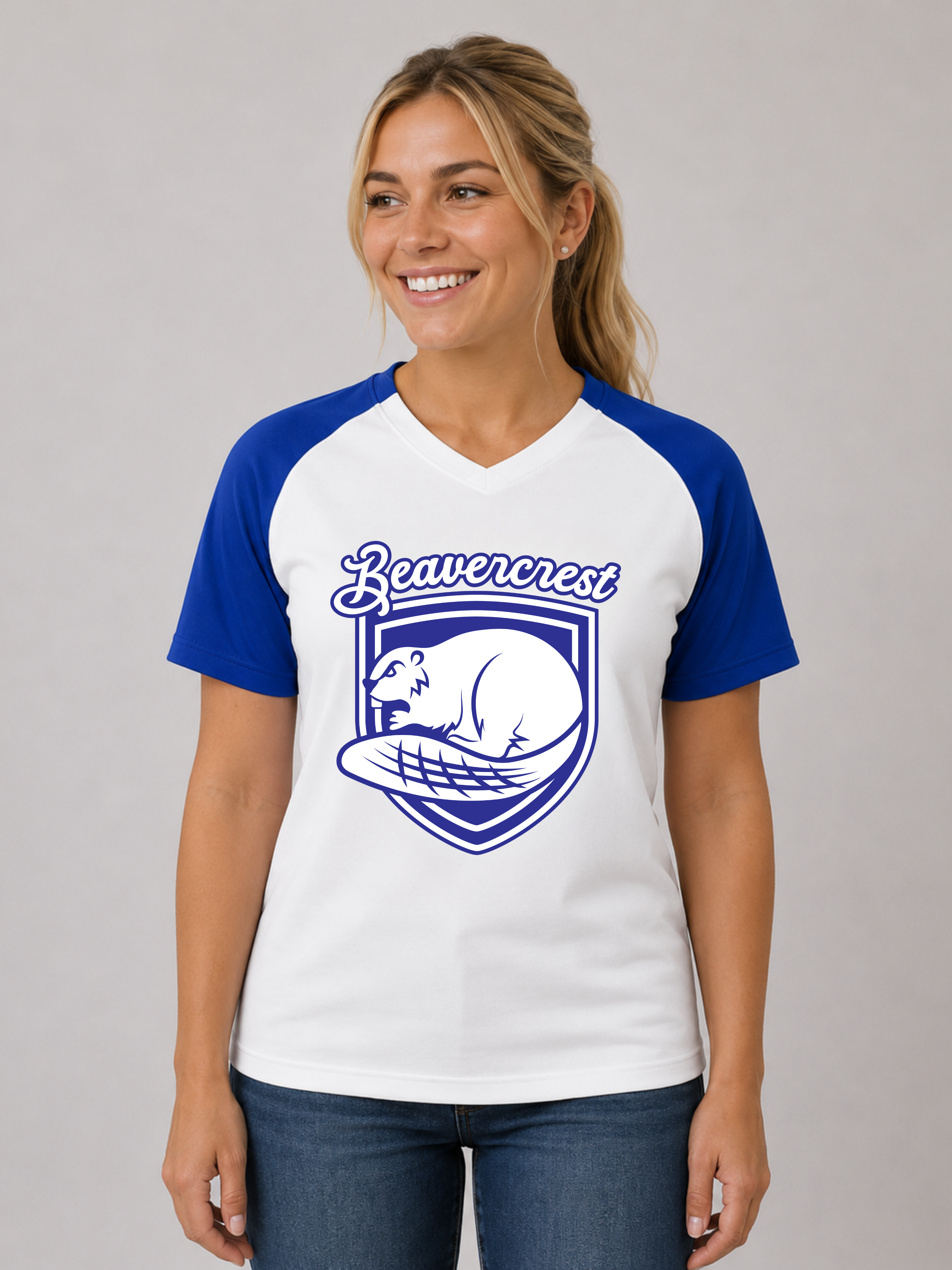Beavercrest Adult Performance Shirt – White / Royal