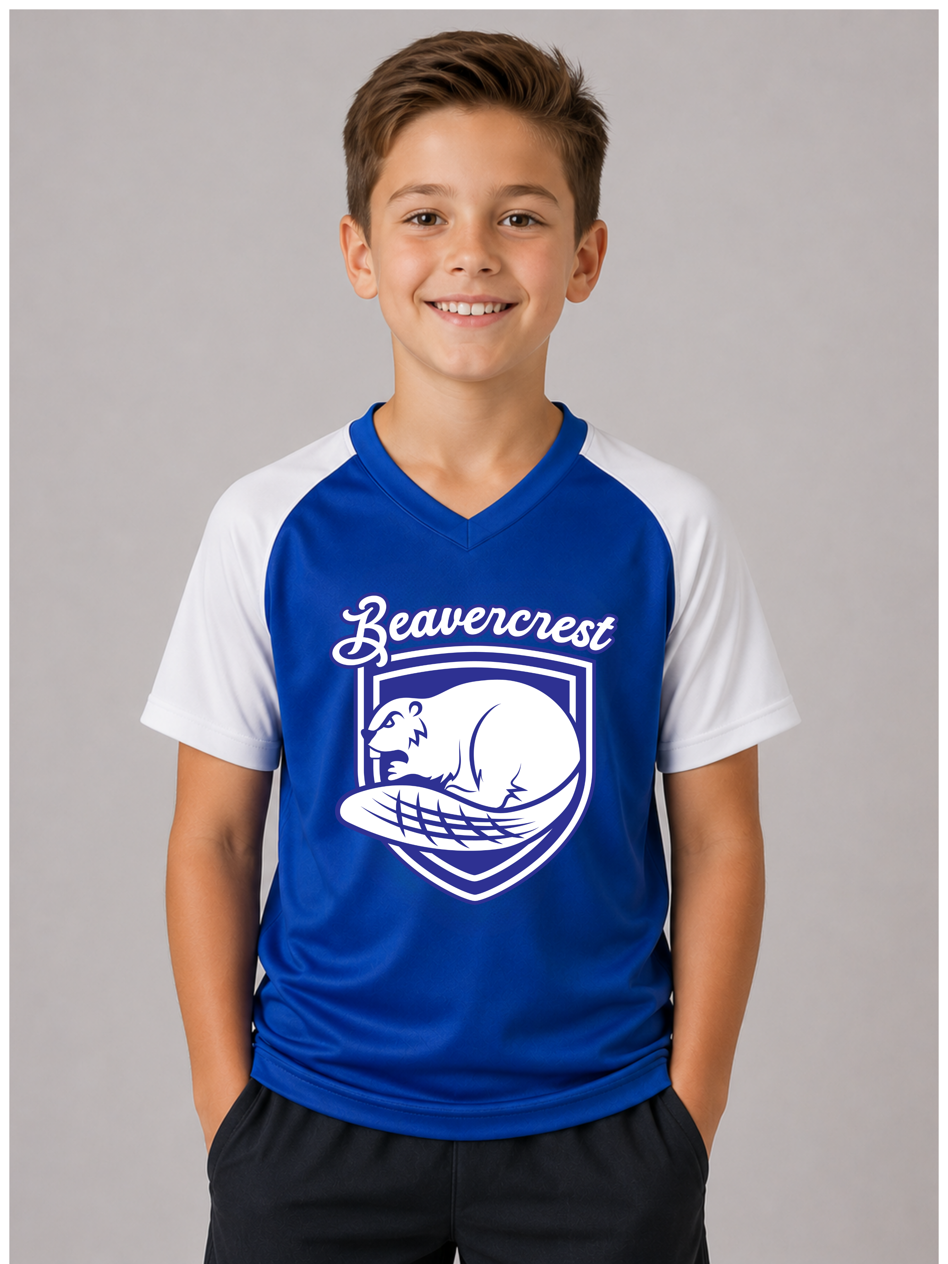 Beavercrest Youth Performance Shirt –   Royal  / White