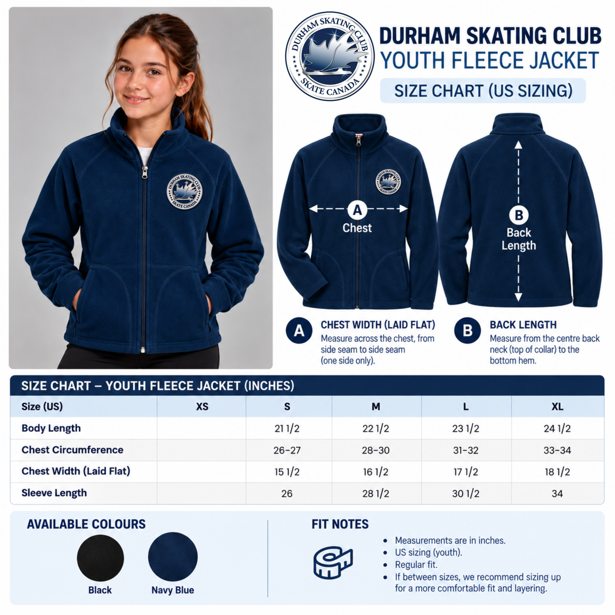 Durham Skating Club – Youth Microfleece Jacket