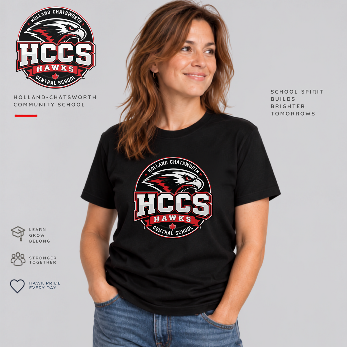 HCCS Hawks Printed Adult T-Shirt