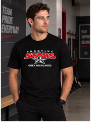 Shooting Stars Grey Highlands Adult T-Shirt – Black